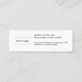 Coffee Loyalty Kaart, schoon en eenvoudig, budget (Achterkant)