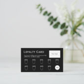 Coffee Loyalty Kaart, Schoon en eenvoudig zwart (Staand voorkant)
