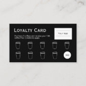 Coffee Loyalty Kaart, Schoon en eenvoudig zwart (Voorkant)