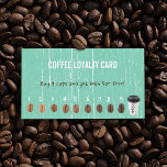 Coffee Loyalty Kaarten  groen hout<br><div class="desc">Vintage Green Wood Background Coffee Loyalty Kaarten.</div>