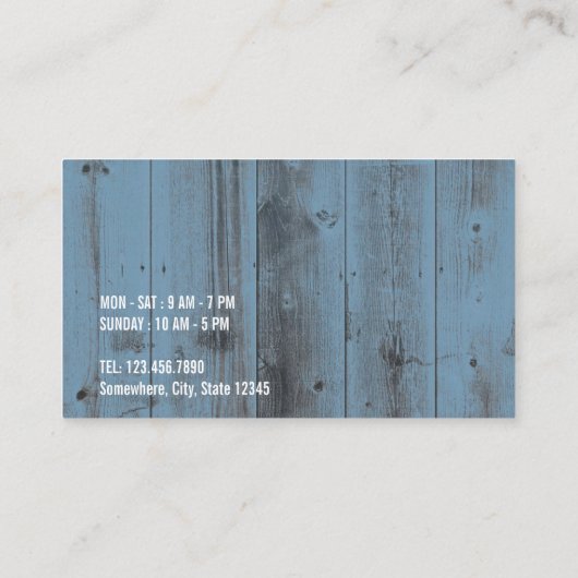 Coffee Loyalty Kaarten Rustic Dusty Blue Barn Wood (Achterkant)