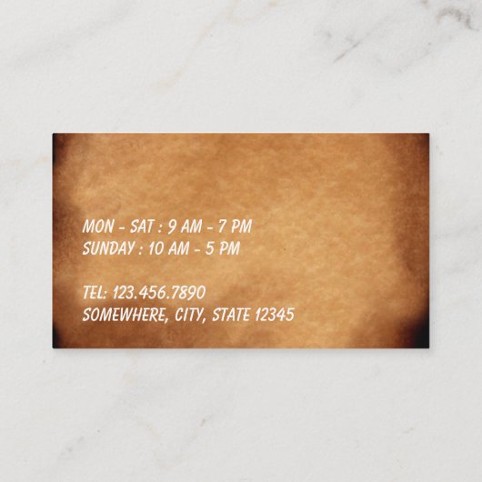 Coffee Loyalty Punch Kaart  oud papier (Achterkant)