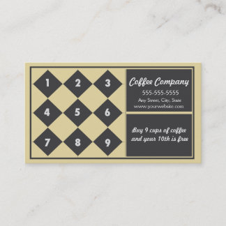 Coffee Loyalty Visitekaartje Punch Kaart