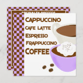 Coffee Luncheon Bridal Shower Kaart (Voorkant / Achterkant)