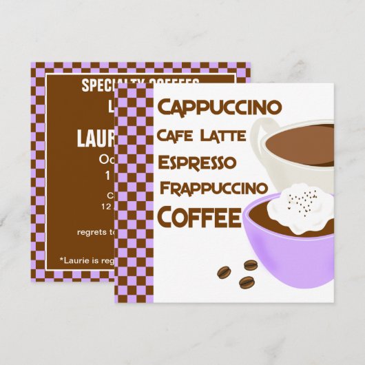 Coffee Luncheon Bridal Shower Kaart (Voorkant / Achterkant)