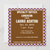 Coffee Luncheon Bridal Shower Kaart (Achterkant)