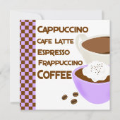 Coffee Luncheon Bridal Shower Kaart (Voorkant)