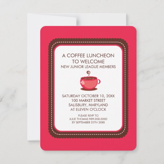 Coffee Luncheon-uitnodigingen Kaart (Achterkant)