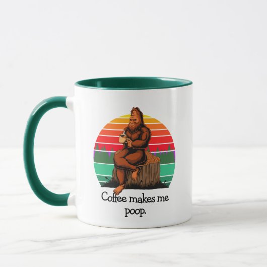 Coffee maakt me poop Bigfoot Sasquatch Funny Mok (Links)