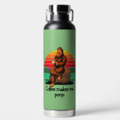 Coffee maakt me poop Bigfoot Sasquatch Funny Waterfles (Voorkant)