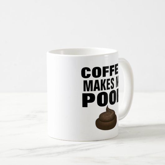 COFFEE MAAKT ME POOP, grappige Mugs Koffiemok (Voorkant rechts)