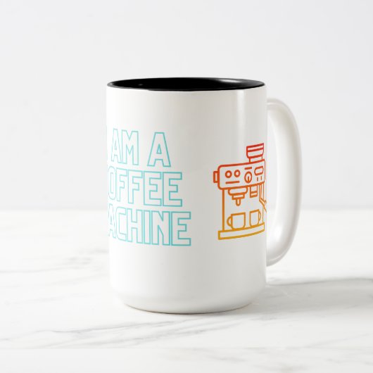 Coffee Machine Funny citeert Klassieke Mok, 11 oz Tweekleurige Koffiemok (Voorkant rechts)