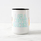 Coffee Machine Funny citeert Klassieke Mok, 11 oz Tweekleurige Koffiemok (Center)