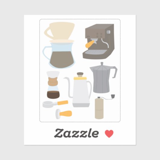 Coffee Maker Tools Sticker (Vel)