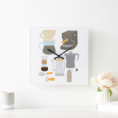 Coffee Maker Tools Vierkante Klok (Huis)