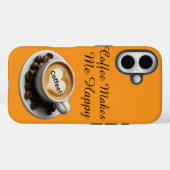 Coffee Makes Me Happy Cute Case-Mate iPhone Case (Achterkant (horizontaal))