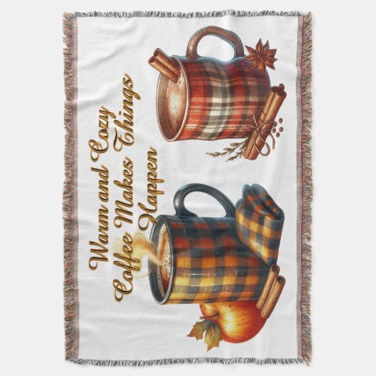 Coffee Makes Things Happen Deken (Voorkant Verticaal)