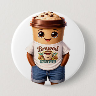 Coffee Man – Leuke Designs voor Ware Caffeïne Koni Ronde Button 7,6 Cm