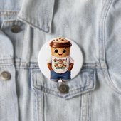 Coffee Man – Leuke Designs voor Ware Caffeïne Koni Ronde Button 7,6 Cm (In situ)