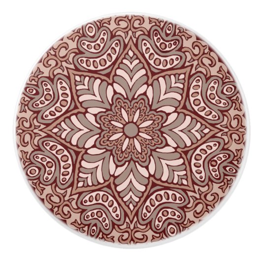 Coffee Mandala Keramische Knop (Voorkant)