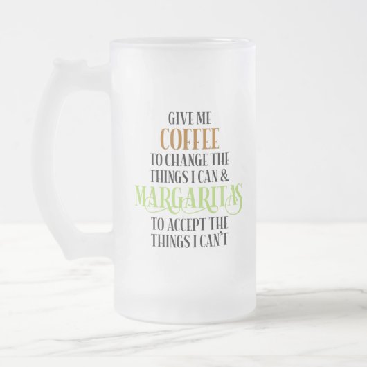 Coffee & Margarita Lover Funny Gezegde Matglas Bierpul (Links)