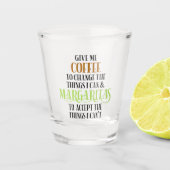 Coffee & Margarita Lover Funny Gezegde Shot Glas (Voorkant)