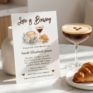 Coffee Martini Love is Brewing Bruiloftsfeest Kaart