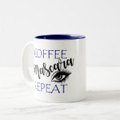 Coffee Mascara Herhalen Tweekleurige Koffiemok (Voorkant links)