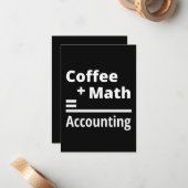 Coffee + Math = Accounting Notitiekaartje (Voorkant / Achterkant in situ)
