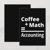 Coffee + Math = Accounting Notitiekaartje (Voorkant / Achterkant)