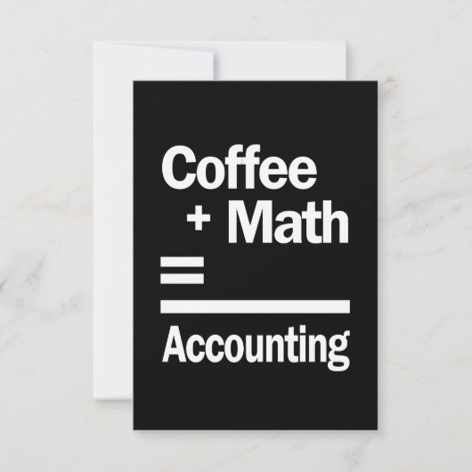 Coffee + Math = Accounting RSVP Kaartje (Voorkant)