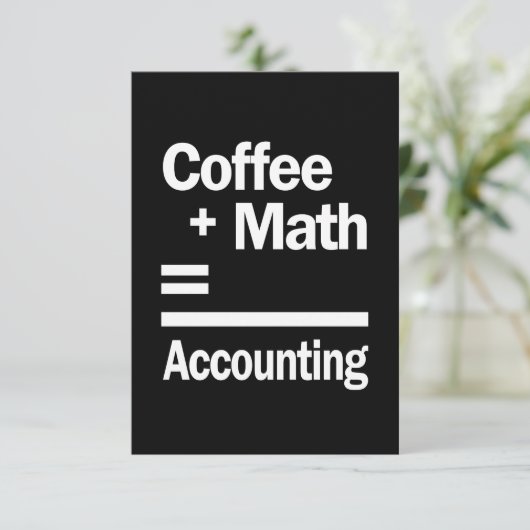 Coffee + Math = Accounting RSVP Kaartje (Staand voorkant)