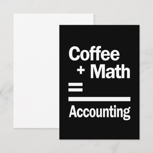 Coffee + Math = Accounting RSVP Kaartje (Voorkant / Achterkant)