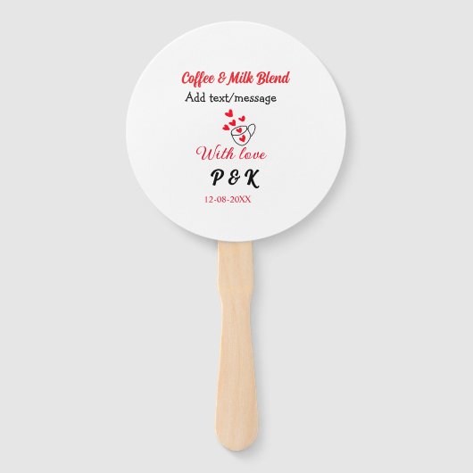 Coffee & milk blend love couple coffee red heart n handwaaier (Voorkant)