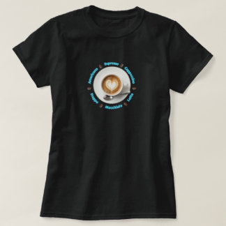 Coffee Milk Heart Design T-shirt
