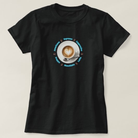 Coffee Milk Heart Design T-shirt (Design voorkant)