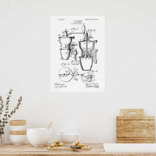 Coffee Mill Patent Poster (Keuken)