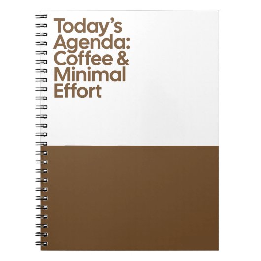 Coffee Minimal Effort Notebook Notitieboek (Voorkant)