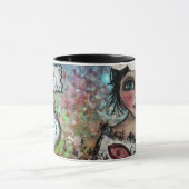 Coffee Mok Art Girl Bird A Faithful Friend (Midden)