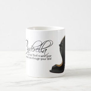 Coffee Mok Cinderella Black Shoes Quote Tea Cup