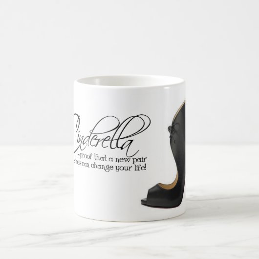 Coffee Mok Cinderella Black Shoes Quote Tea Cup (Center)