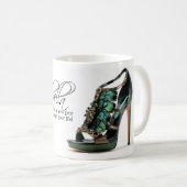 Coffee Mok Cinderella Peacock Feathers Shoes Quote (Voorkant rechts)
