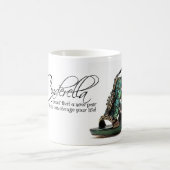 Coffee Mok Cinderella Peacock Feathers Shoes Quote (Center)