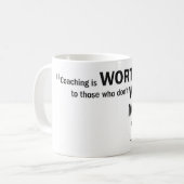 Coffee mok - 'Coaching is waardeloos voor..' (Voorkant links)