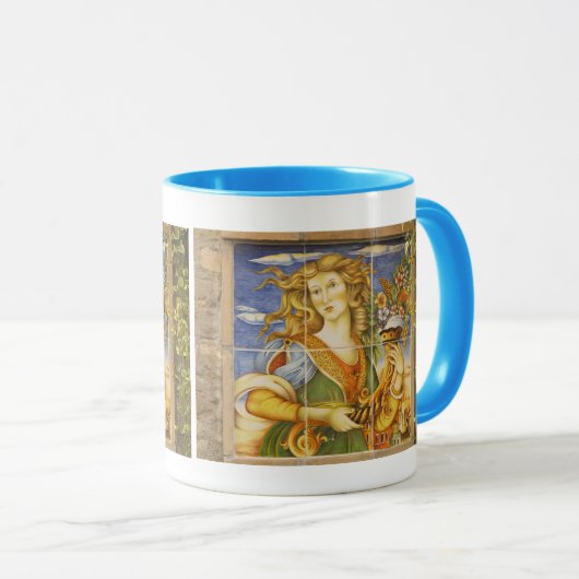 Coffee Mok — Deruta Tile Lady (Voorkant rechts)