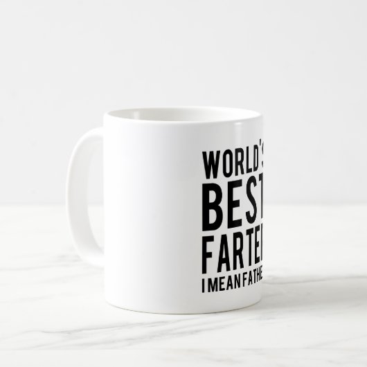 Coffee Mok Gifts for Dad World's Best Farter Meant (Voorkant links)