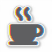 Coffee Mok Glitch Sticker (Voorkant)