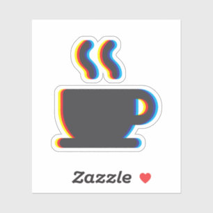 Coffee Mok Glitch Sticker