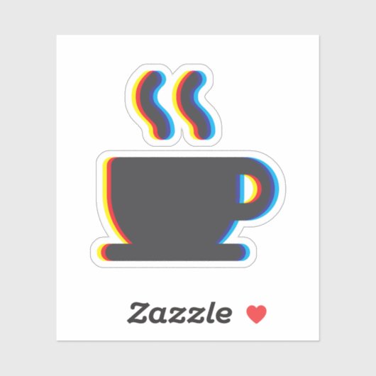Coffee Mok Glitch Sticker (Vel)