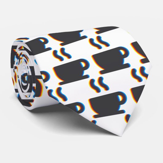 Coffee Mok Glitch Stropdas (Opgerold)